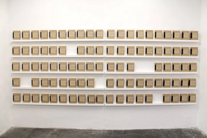 Sebastian Neubauer, ECHO META BRAND, 2017 Künstlerkatalog 96 Seiten plus 9 extra Arbeiten, Auflage 100 Buchdesign: Burghardt & Tank 15 x 19 x 4,5 cm
