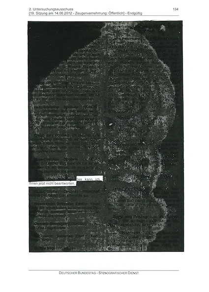 Gedächtnislücke 19_134, 2017–18 Auflage 10 Laserdruck, Handdruck mit Federfarbe der VEB Halle, à 29,7 x 21 cm