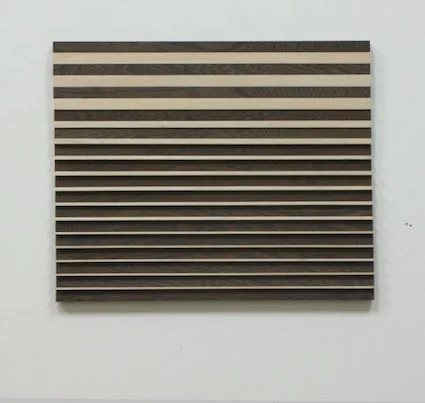 Helga Weihs, WO-9-2010 51 x 42 x 2 cm Wenge, Ahorn, Stahl
