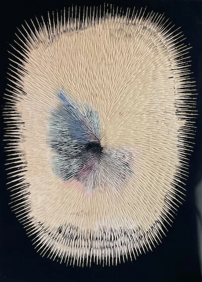 BIRGIT BRANDIS Distel, 2022 205 x 155 cm Acryl auf geschnitztem Holz