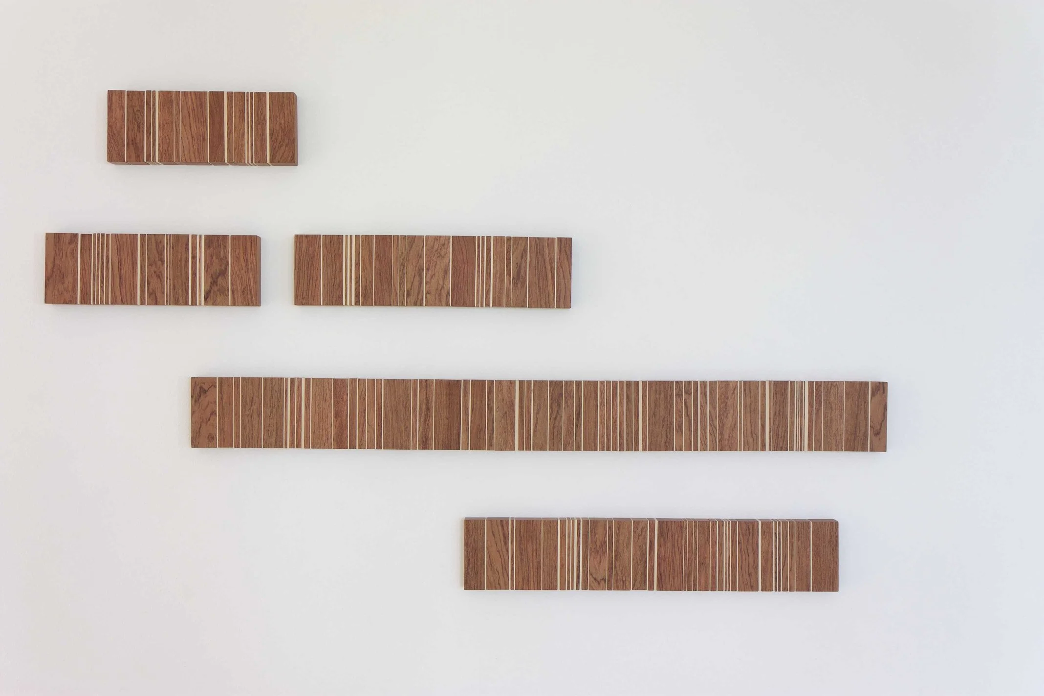 Helga Weihs, WO-4-2011 5 teilig, ca. 100 x 70 x 2 cm, variabel Bubinga/Ahorn, Stahl geschraubt