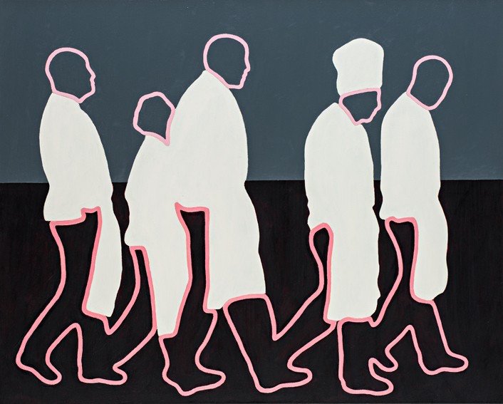 Ari Goldmann, die Küchenriege des Weißen Hauses, 2015, Acryl auf Leinwand 80 x 100