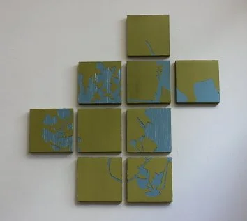 Simon Halfmeyer, o.T., Öl auf Holz, 9-teilig