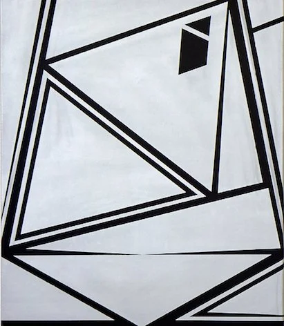 DANIEL VIER  Distrikt, 2017  Silberlack und Acryl auf Leinen  130 x 110 cm