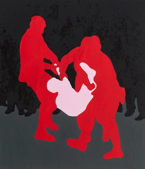 Ari Goldmann, Proteste entschwinden / Vanishing Protests 2016 Öl auf Leinwand 140 x 120 cm 