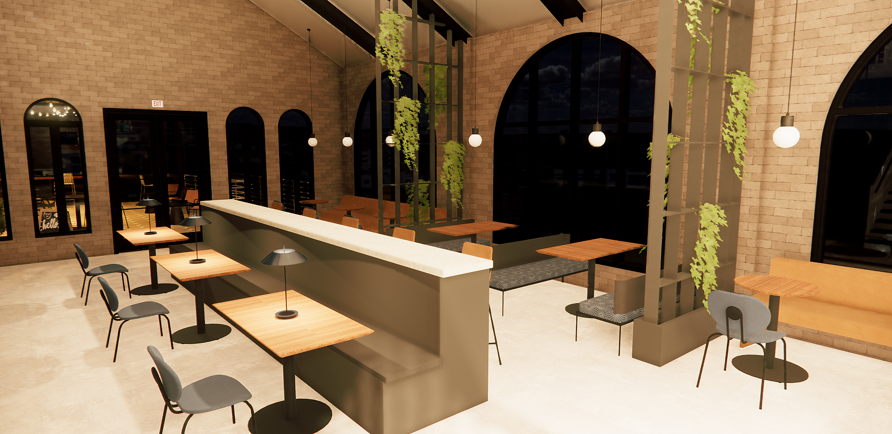 Night Indoor Seating View