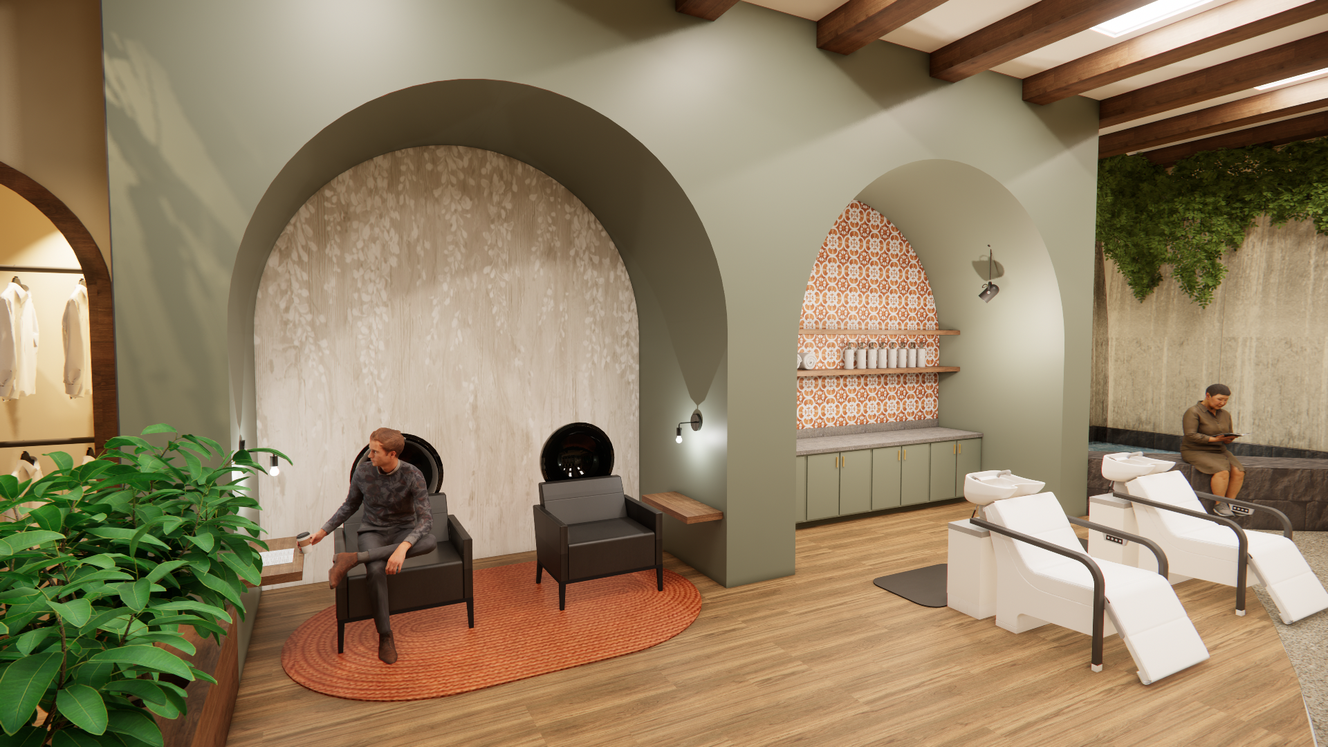 Dryer Station & Shampoo Station