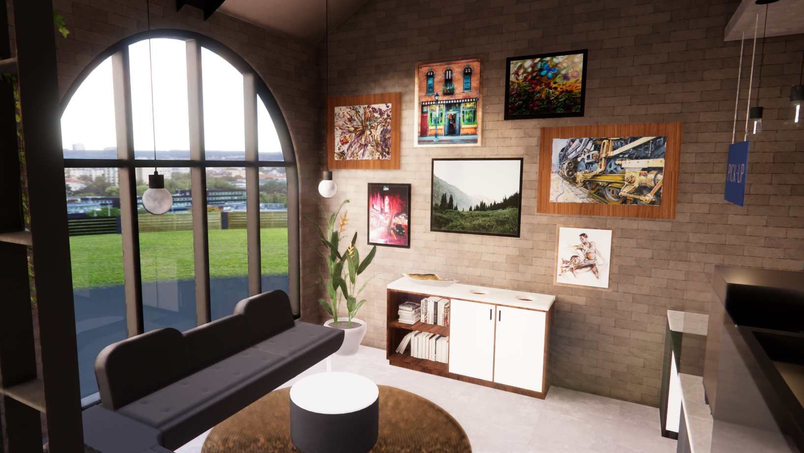 Gallery Wall & Waiting Area View