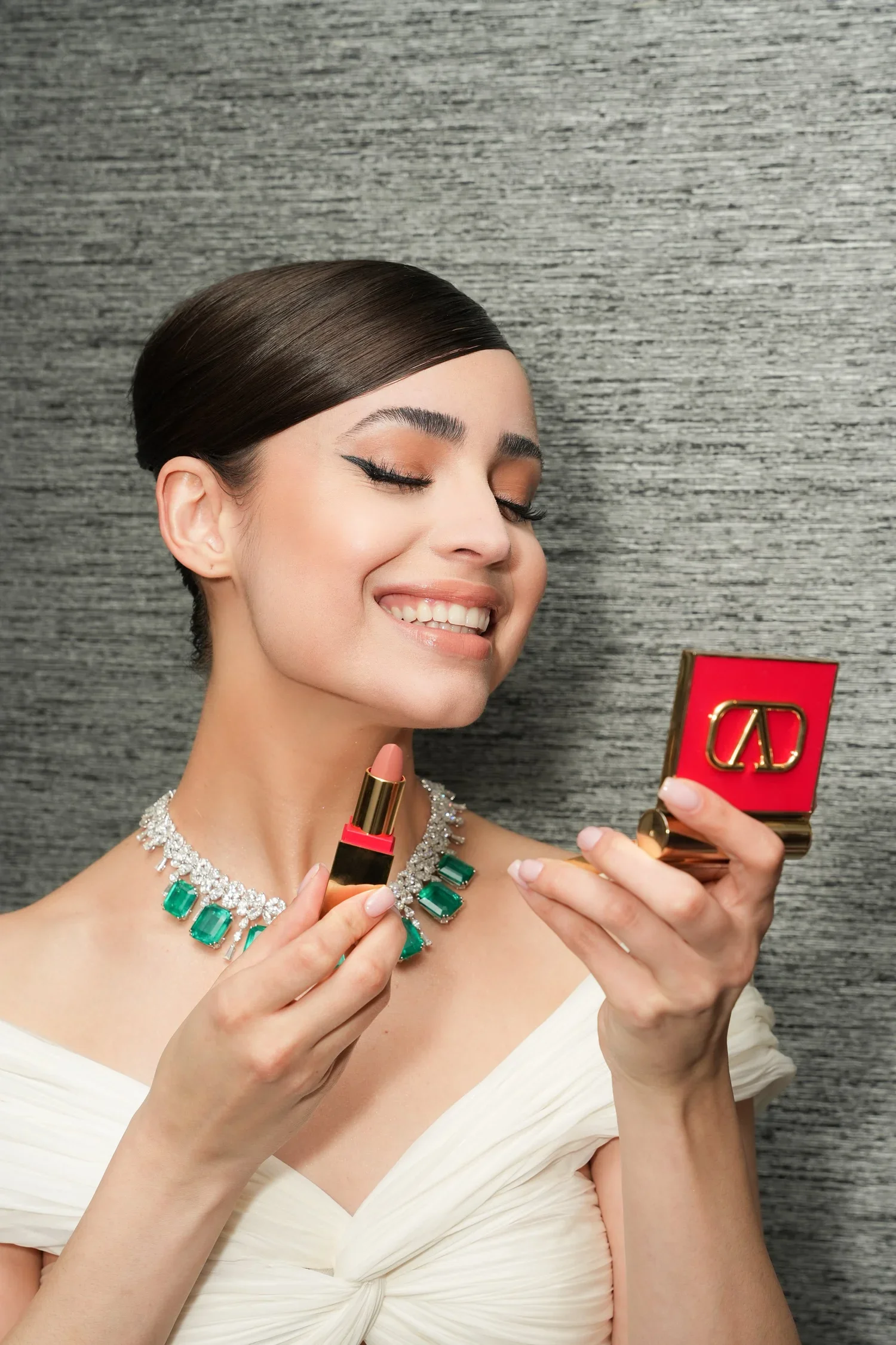 A clean, modern beauty portrait highlighting glowing skin, refined makeup, and natural elegance.