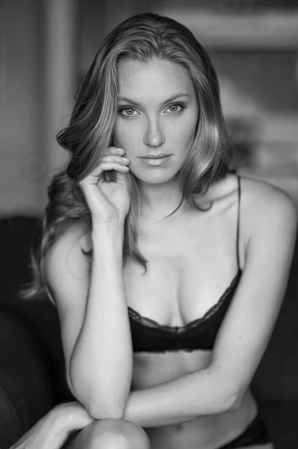 A clean, modern beauty portrait highlighting glowing skin, refined makeup, and natural elegance.