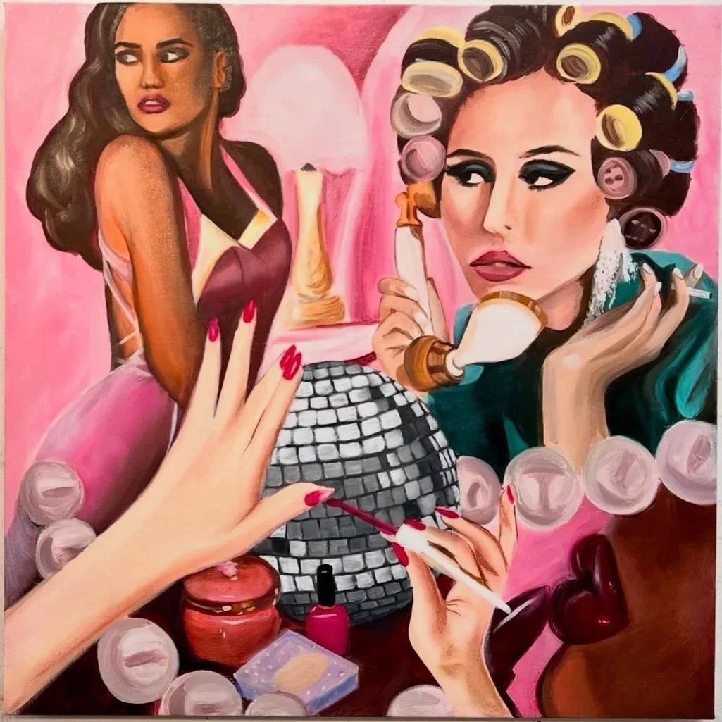 "Give Me Glamour" 36"x36". Oil on canvas. 2024