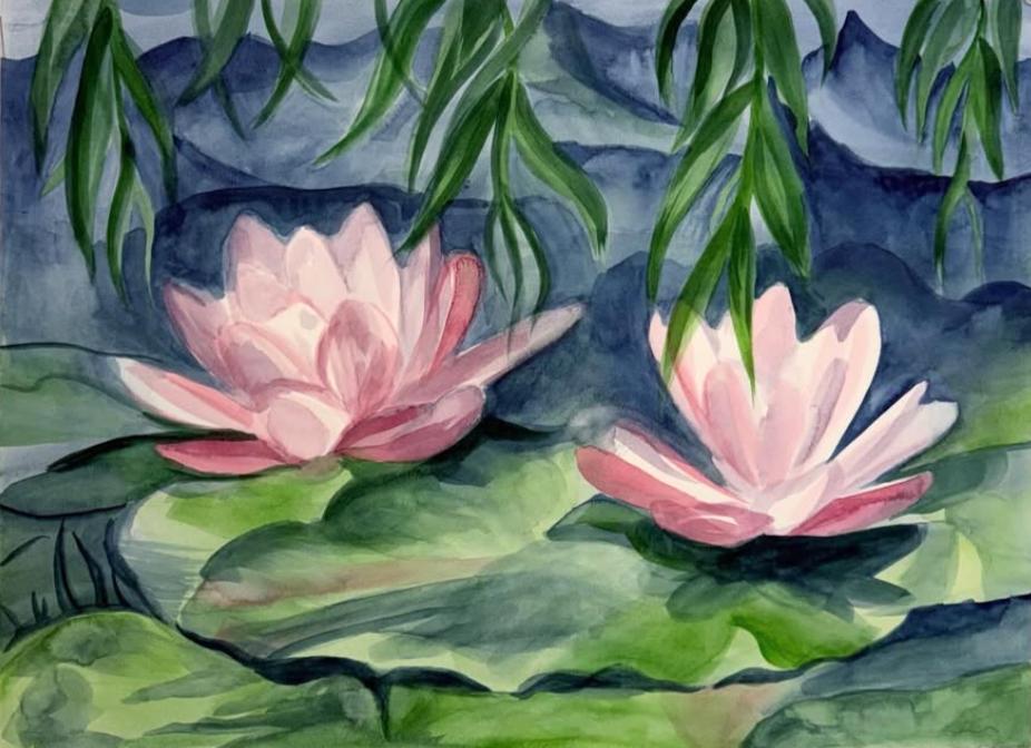 "Lotus 3". 18"x24". Watercolor on paper. 2026