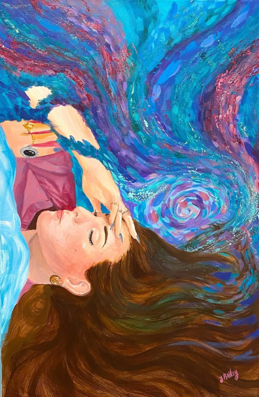 "Dreaming". 24"x34". Acrylic on canvas. 2021