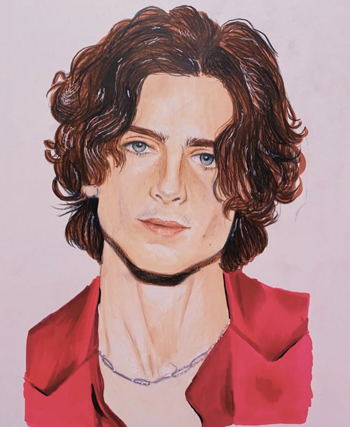 "Timothee". marker and color pencil on paper. 2020