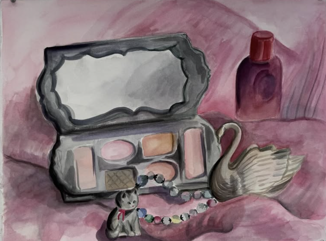 "Pretty Things". 18"x24". Watercolor on paper. 2026