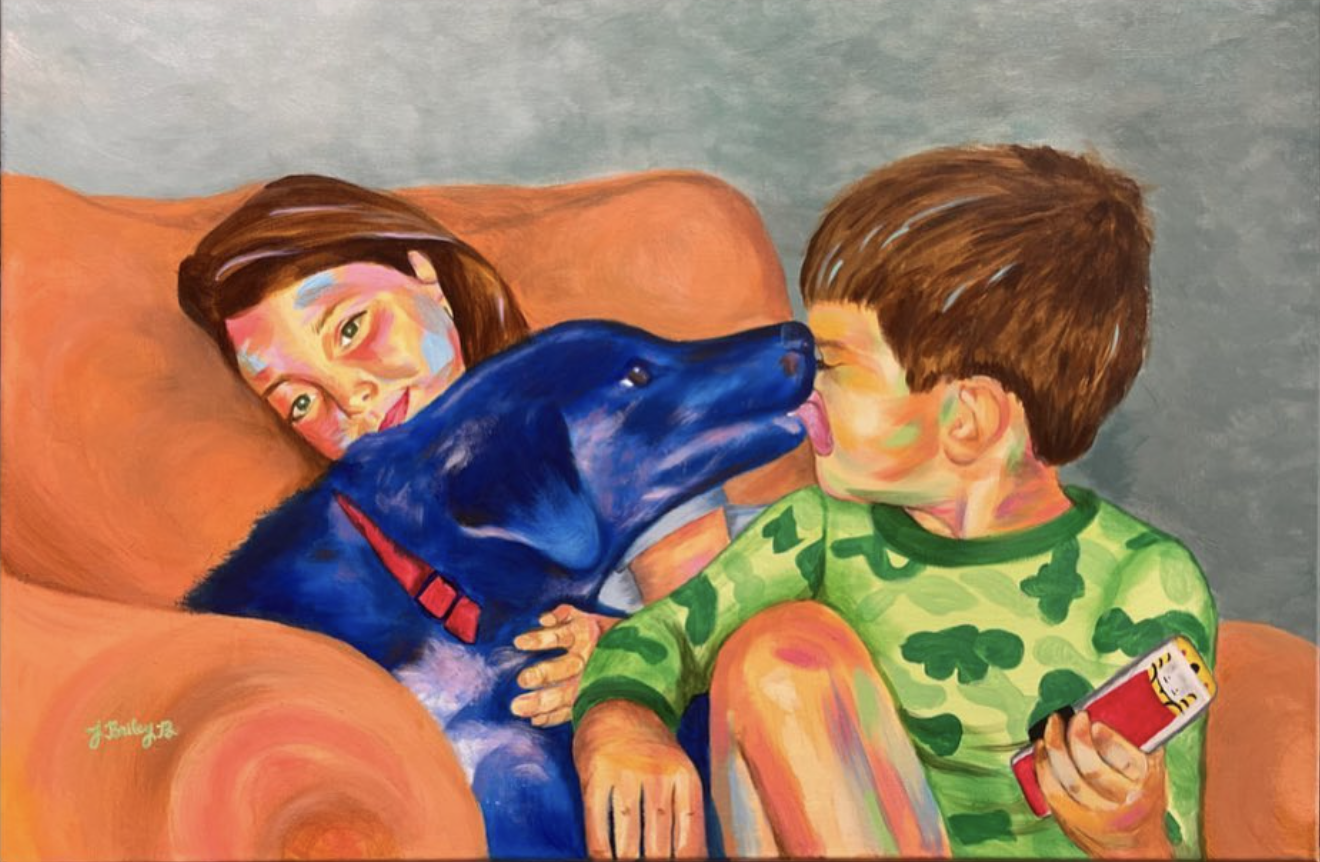 “Kiss of Innocence” 2022. Acrylic on canvas. 36”x24”.
