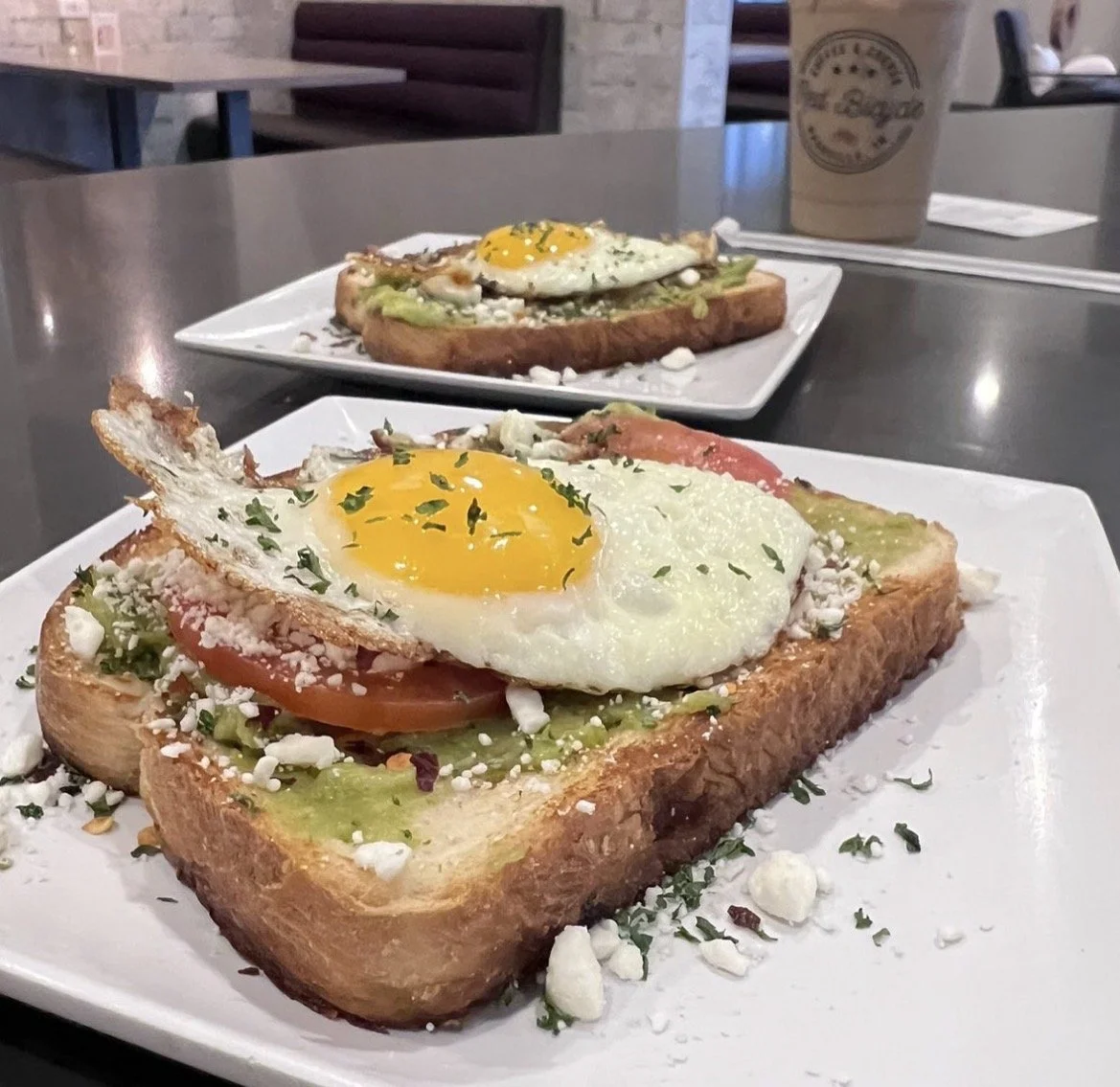 Brunch, or Avo toast at Red Bicycle Coffee