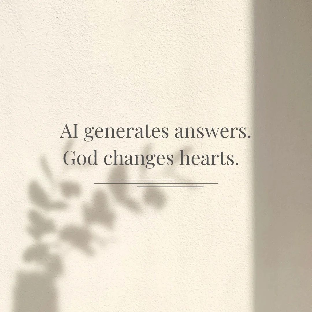 AI generates answers.
God changes hearts.
-
And that difference matters more than we think.
Because most people aren&rsquo;t stuck from a lack of information,
they&rsquo;re stuck in patterns, wounds, fears, and sin that information alone cannot reach