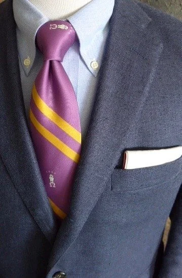 Lindman New York custom made school tie for Columbia University