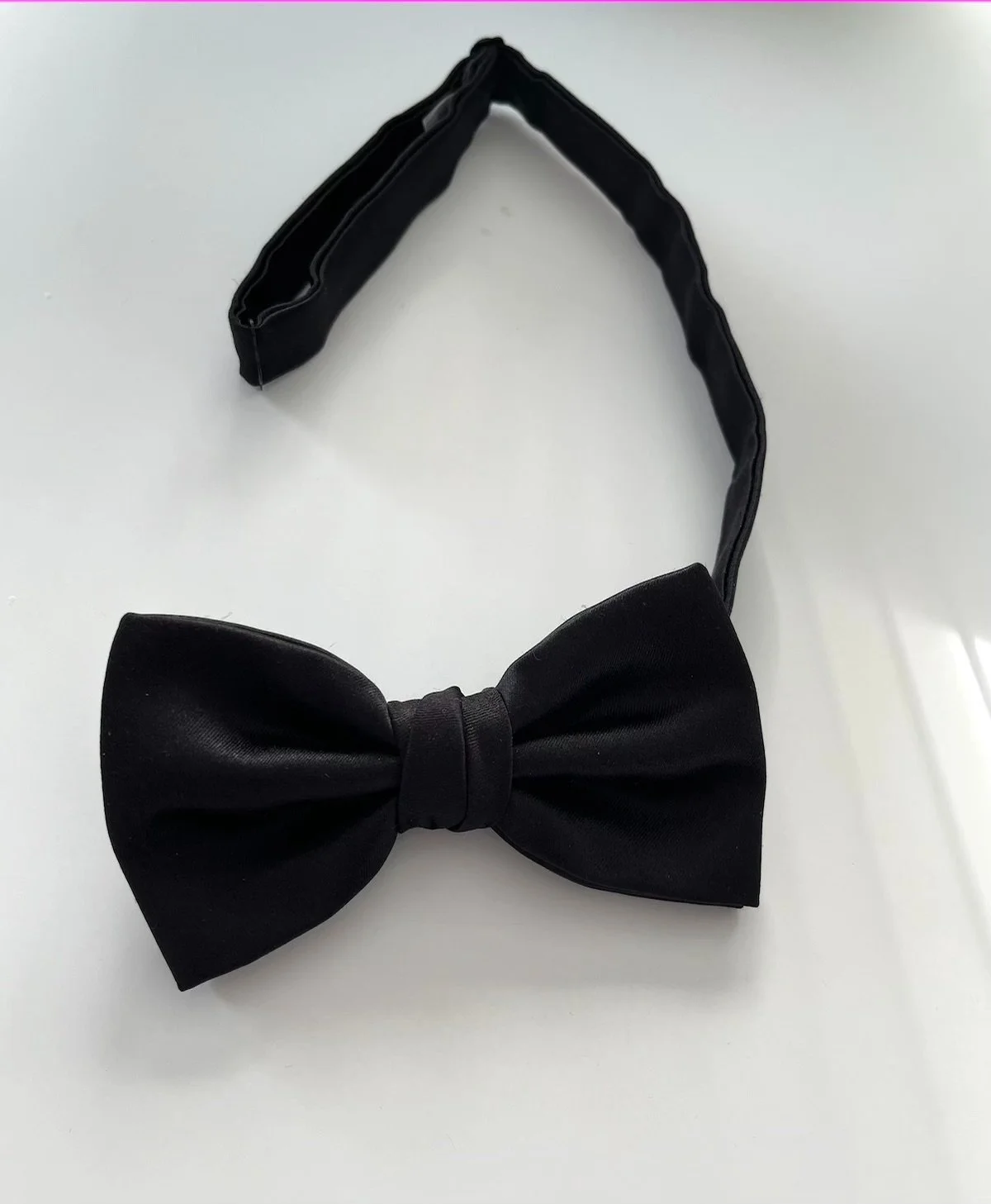 Classic Butterlfy black silk bow tie.  It is hand-made and elegant.