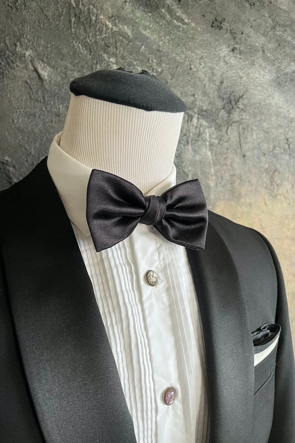Classic Butterlfy black silk bow tie.  It is hand-made and elegant.