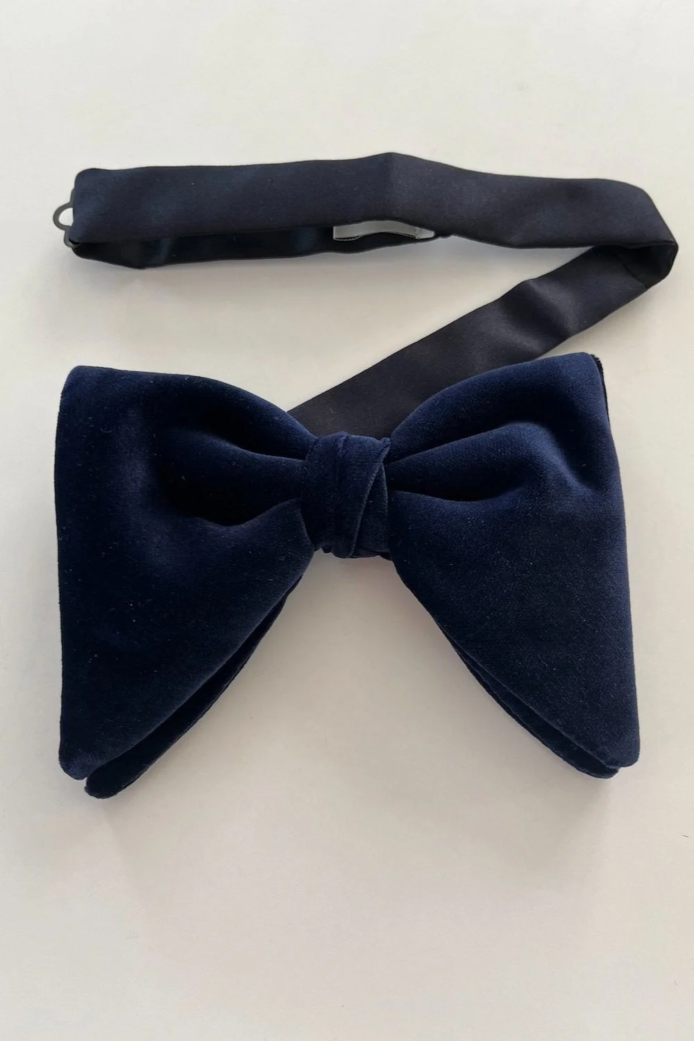 Navy Blue Velvet, Large Butterfly, Bow Tie, pre-tied
