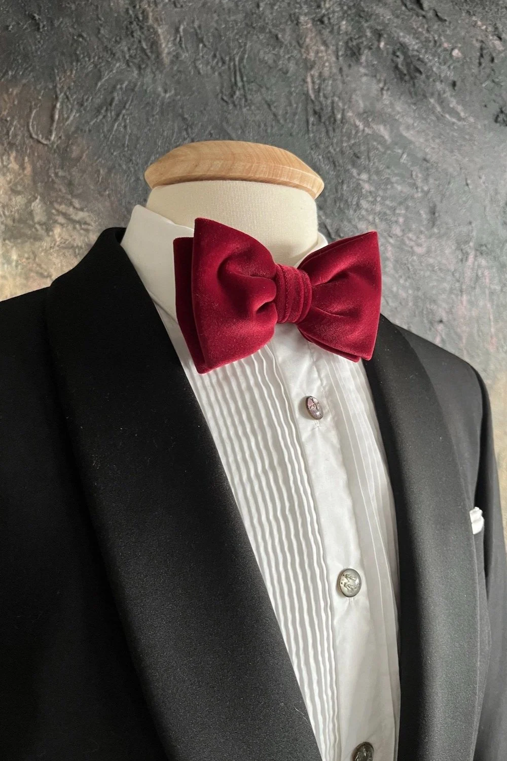 Burgundy, classic velvet, butterfly, bow tie, pre-tied