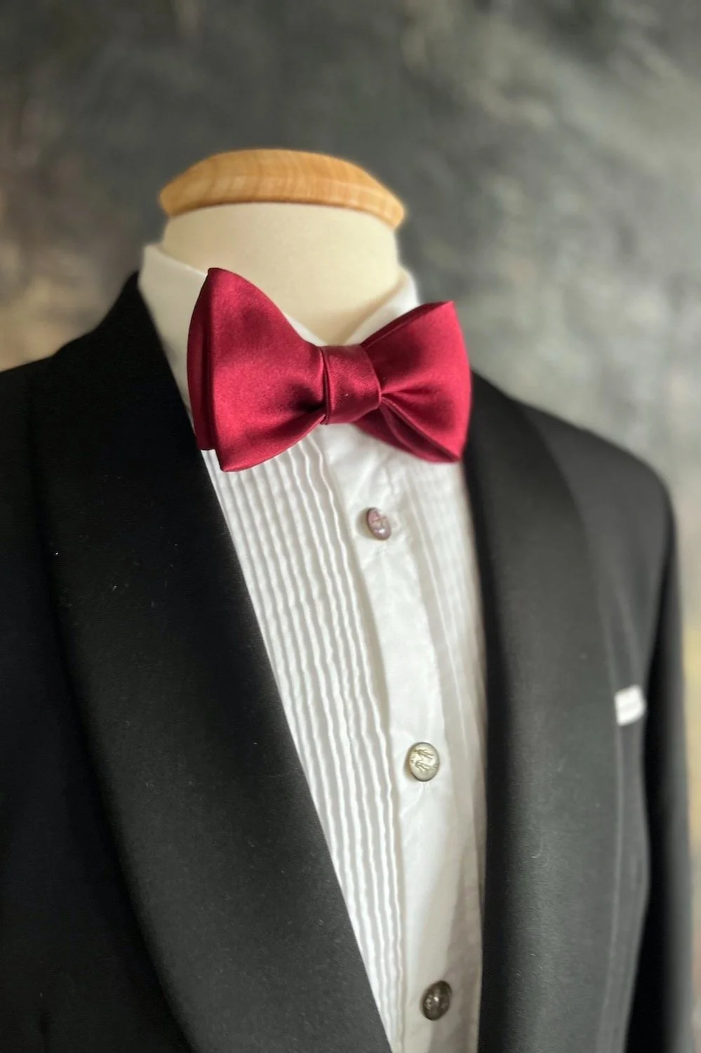 Burgundy, Silk, Butterfly, Bow Tie, self-tied