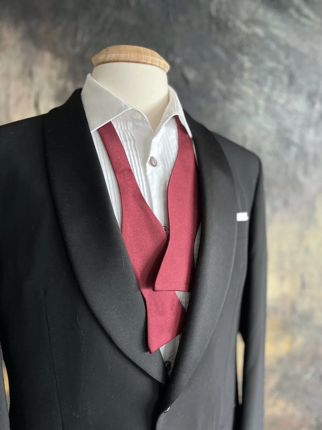 Classic Burgundy Silk, Butterfly Bow Tie, self-tied