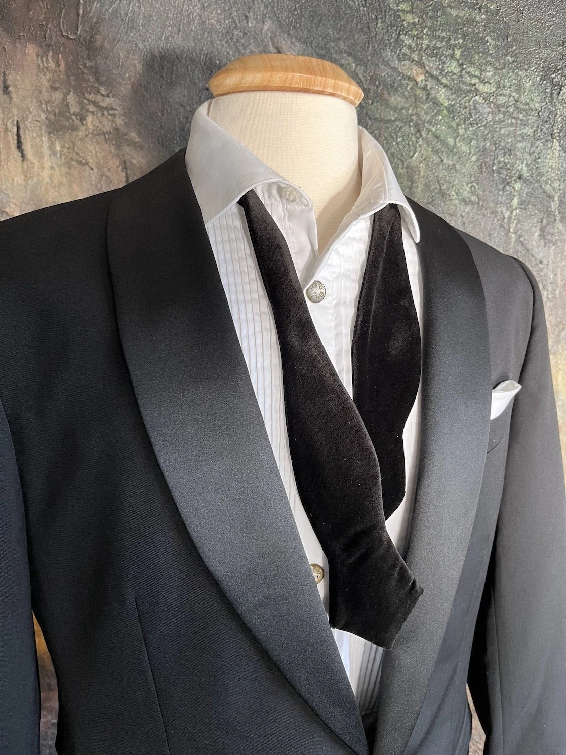 Classic Black Velvet, Diamond Bow Tie, self-tied