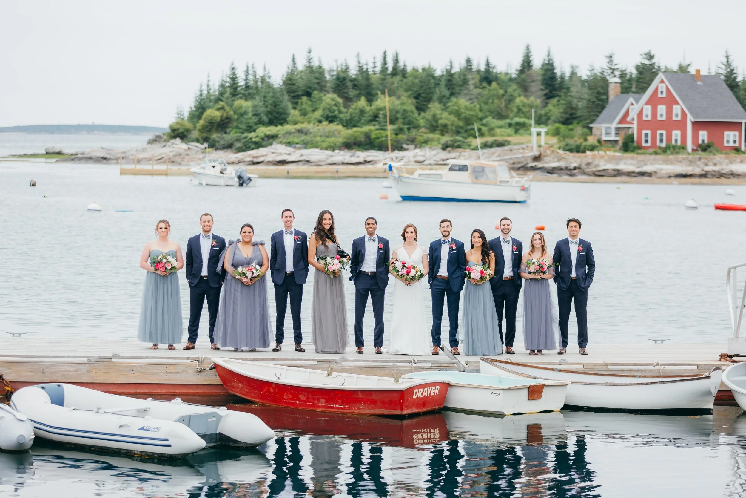 Mirian and John’s wedding in Maine. Custom bow ties by Lindman
