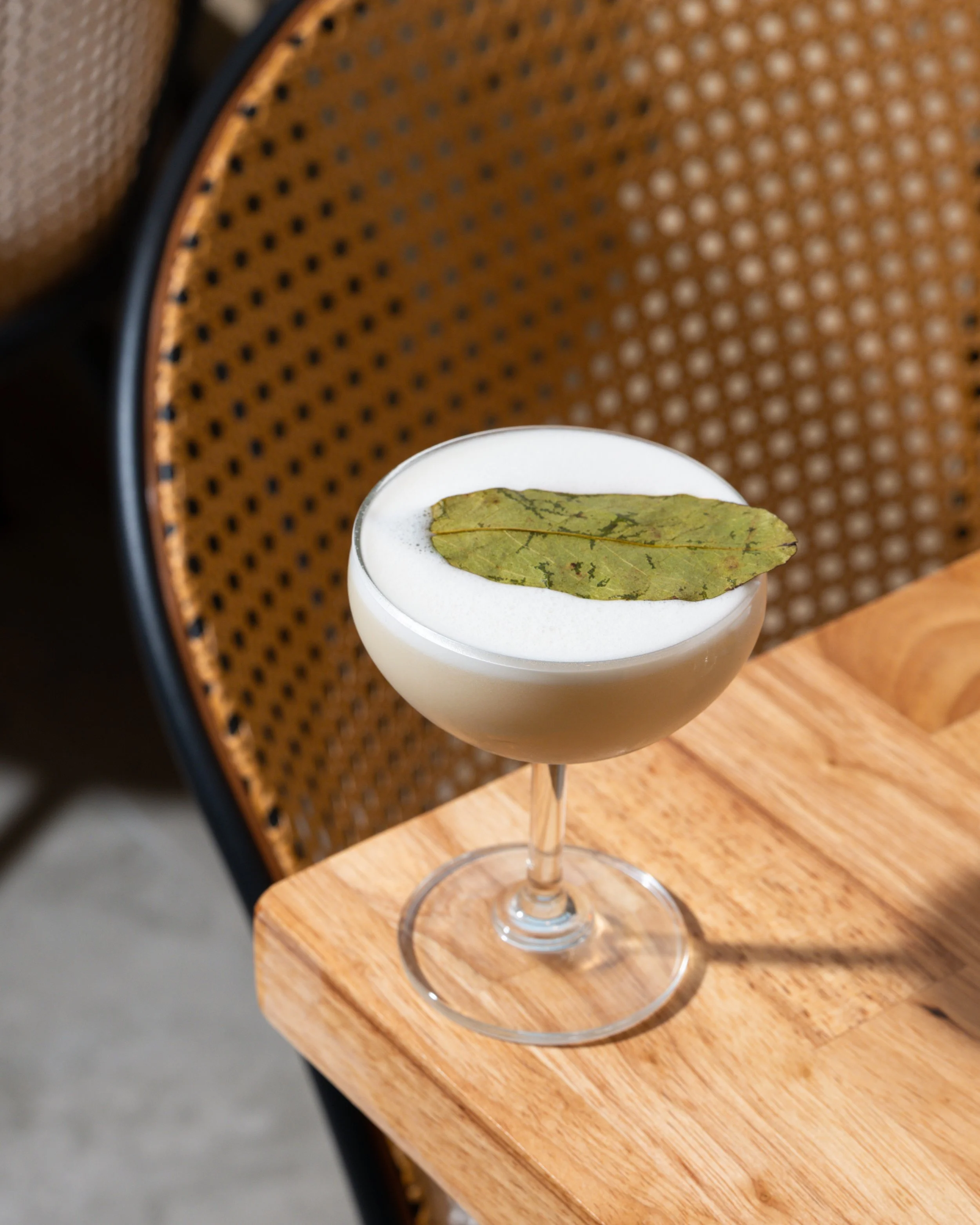 Agave in the Clouds cocktail at Mercado Restaurant. Lindero Miske, guanoabana, dry sherry, lime, agave.