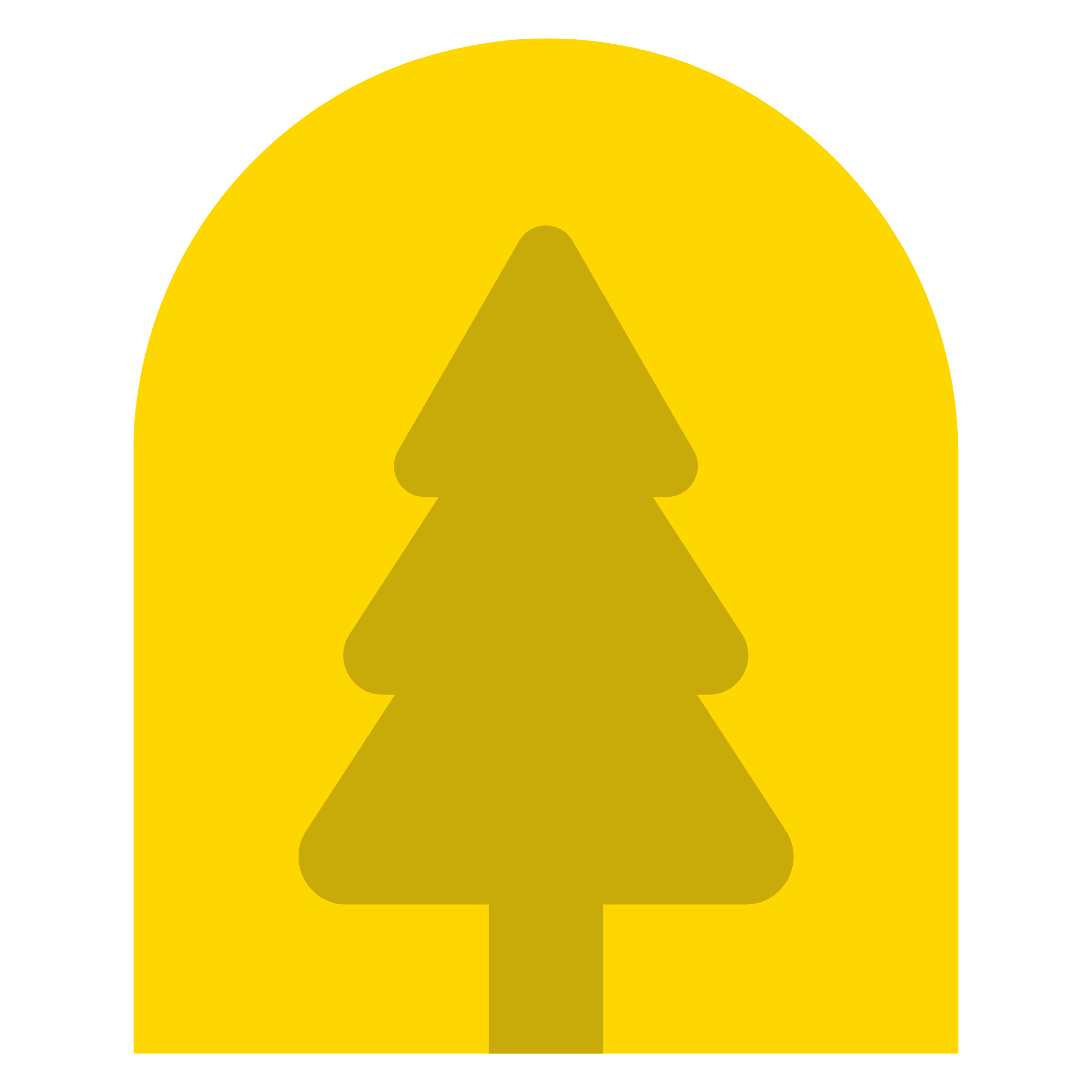 Close-up of a yellow caution sign with a black arrow pointing downward.