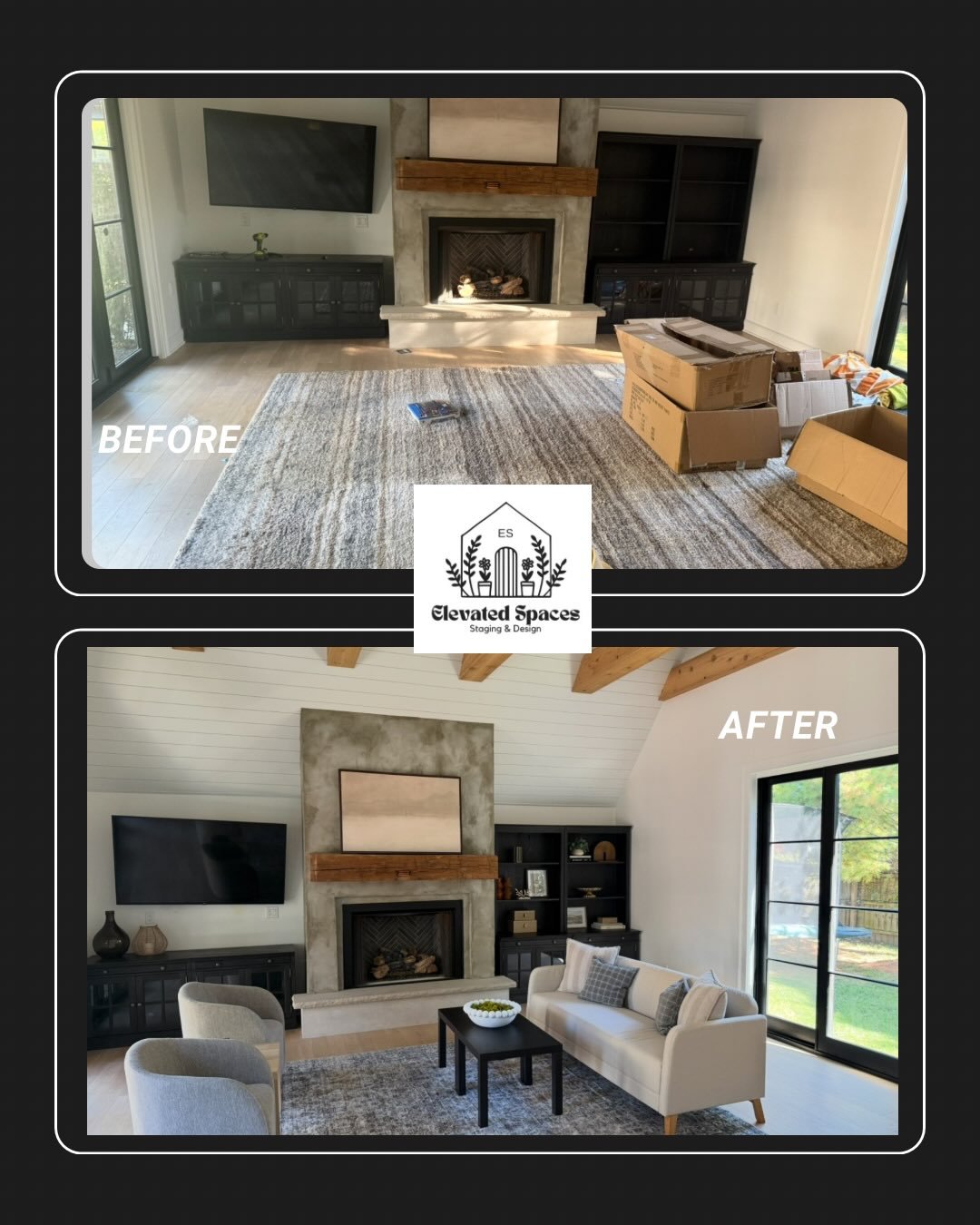 Love a good before &amp; after &hearts;️
.
.
.
 ✨Let&rsquo;s elevate your listing ✨
📲614.432.9417
. 
#elevatedspaces  #homestaging #stagedtosell #homemarketing #columbusstaging