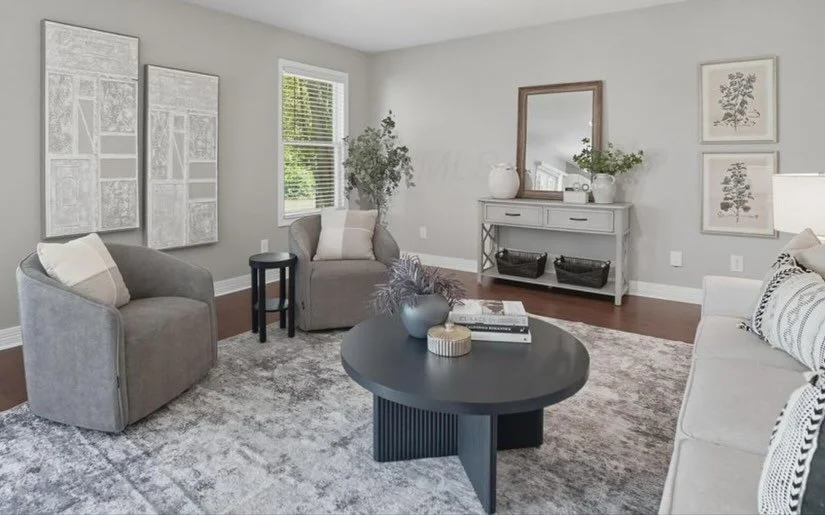 A little styling goes a long way ✨

We LOVE creating spaces that feel welcoming, elevated, and ready for their next chapter. Check out this before &amp; after 🥰
.
.
.
#stagedtosell #elevatedspacesOH #columbusstaging #livingroom #homemarketing