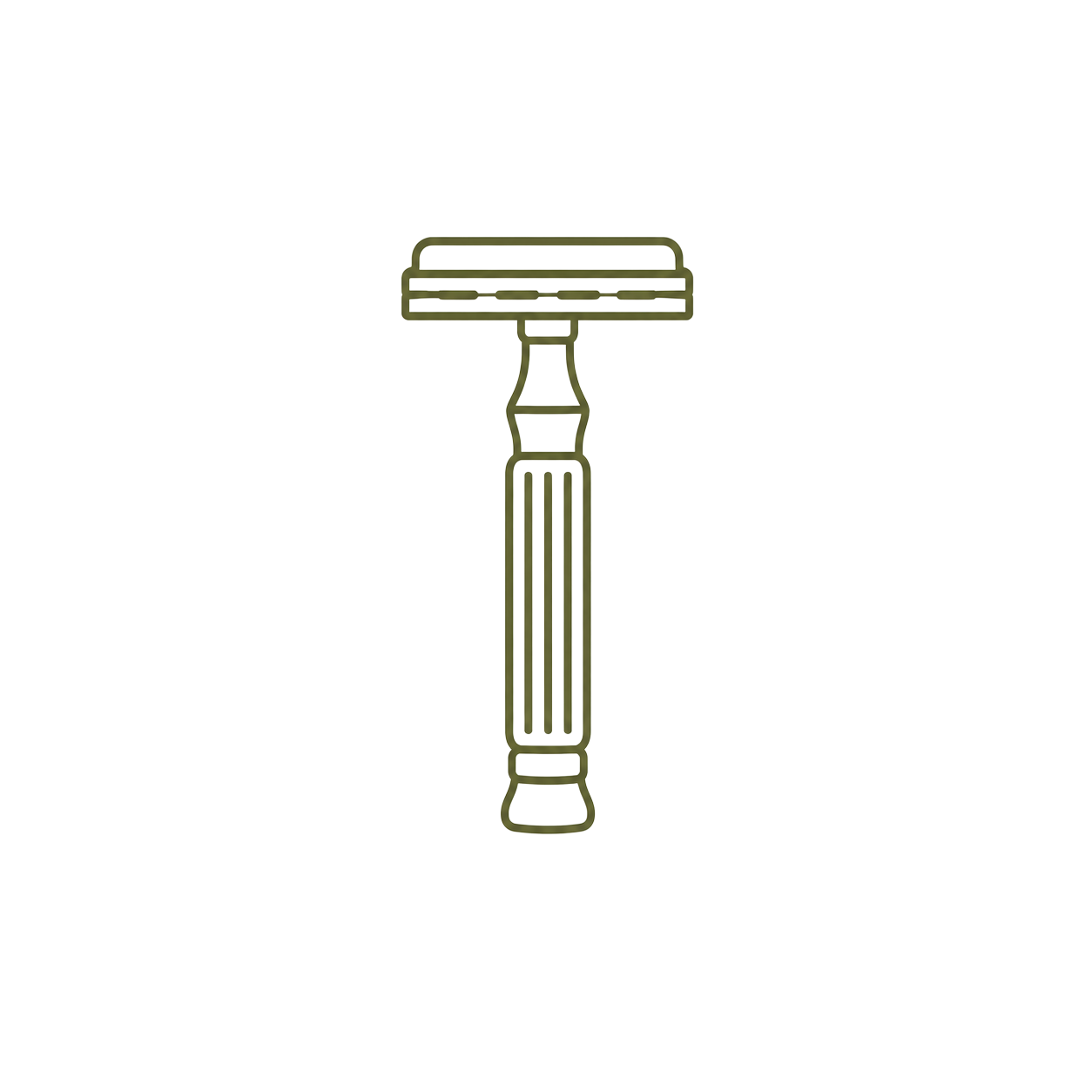 Illustration of a safety razor with blades.