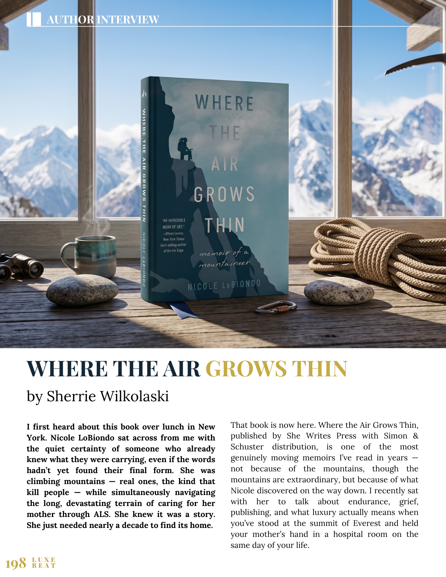 Author interview with Nicole LoBiondo about her memoir Where the Air Grows Thin