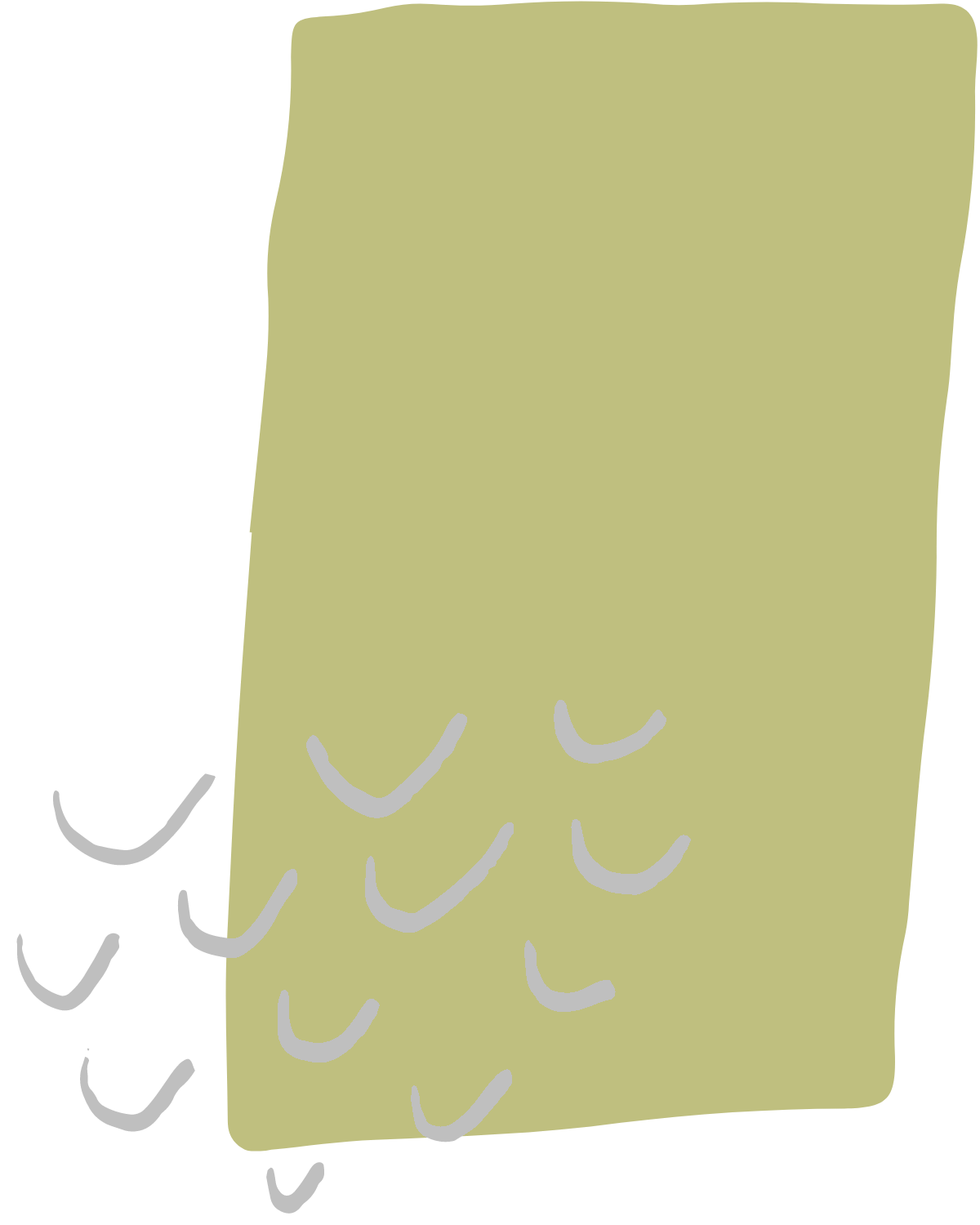 A yellow sponge with gray marks on it and gray lines on the side edges.
