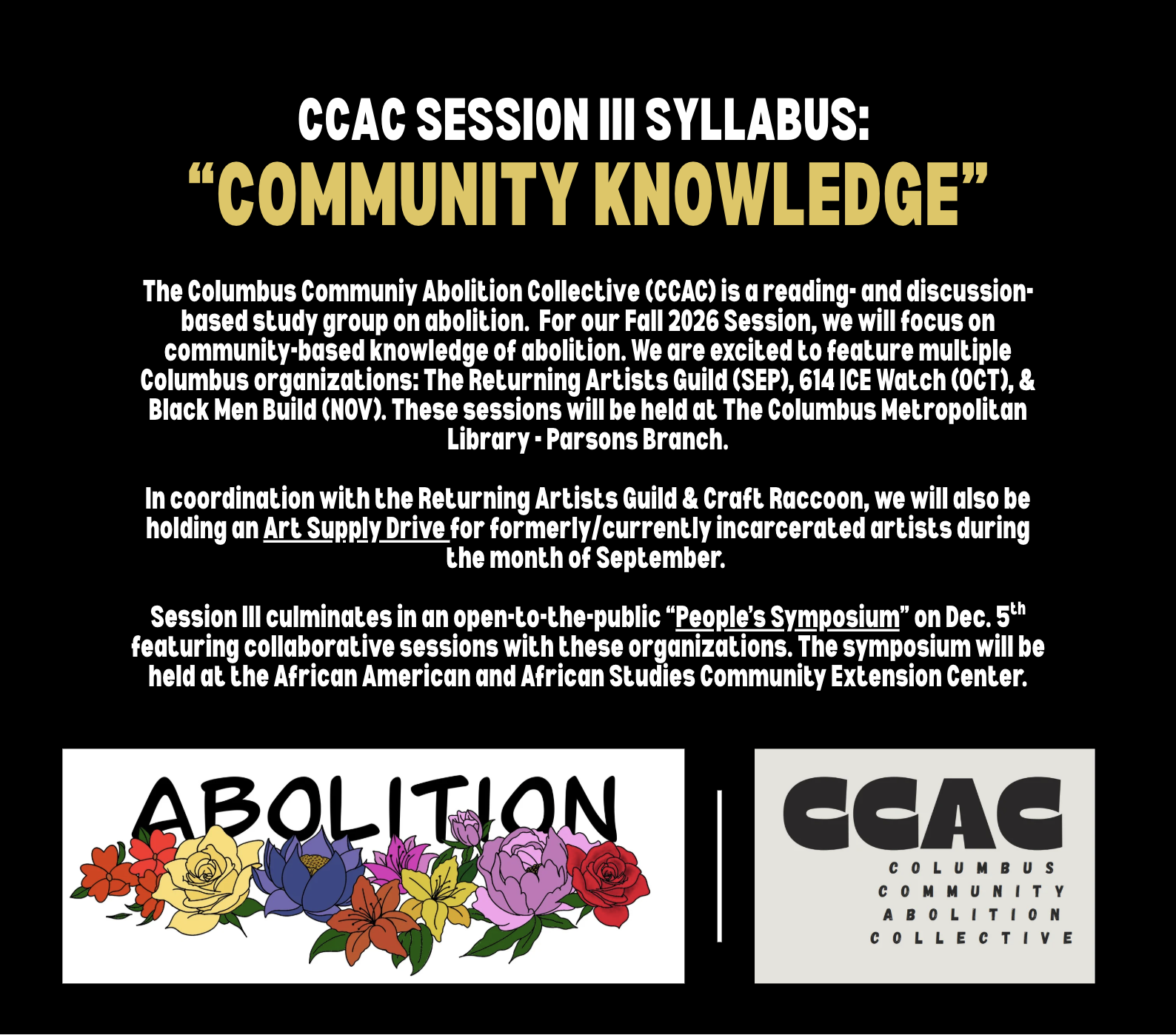 CCAC Session III Syllabus:“Community Knowledge” (Aug-Dec 2026)