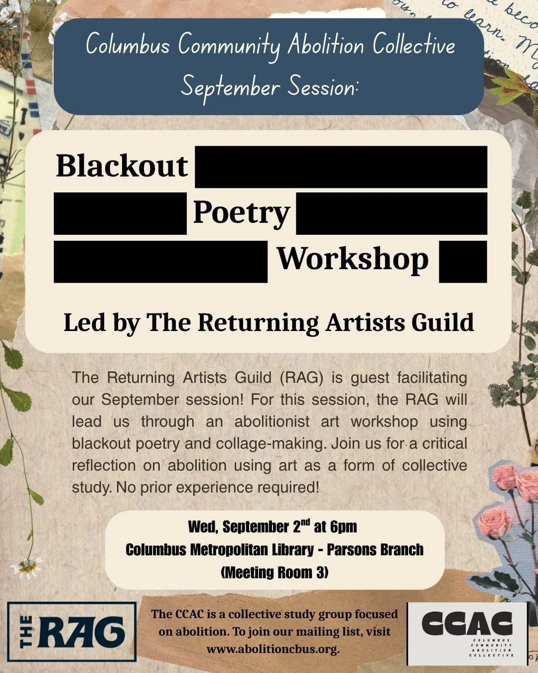 CCAC x RAG Project 2025 Poetry Black Out
