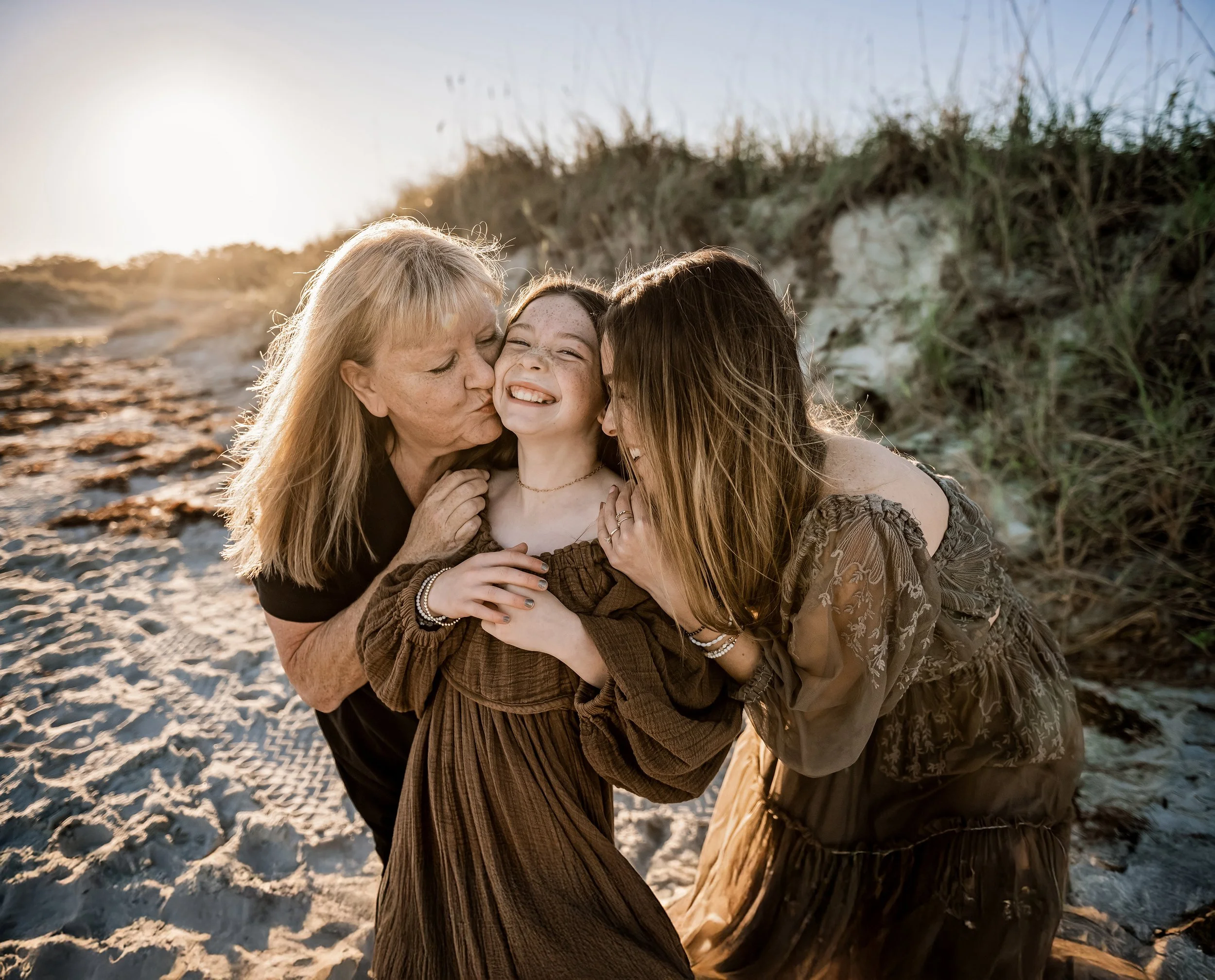 generational photo on the beach