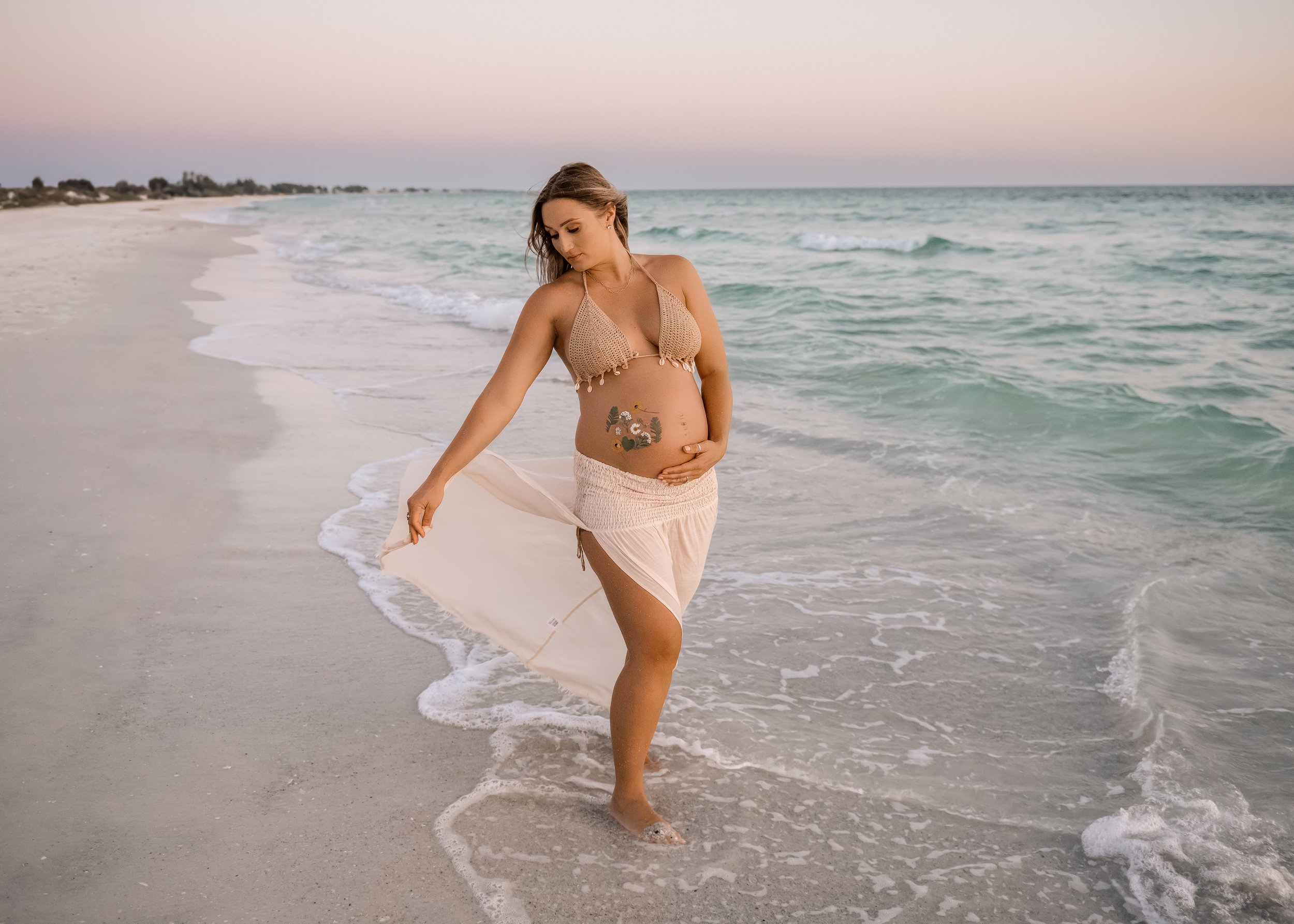 Maternity photo on Anna Maria Island on the gulf coast of Florida.