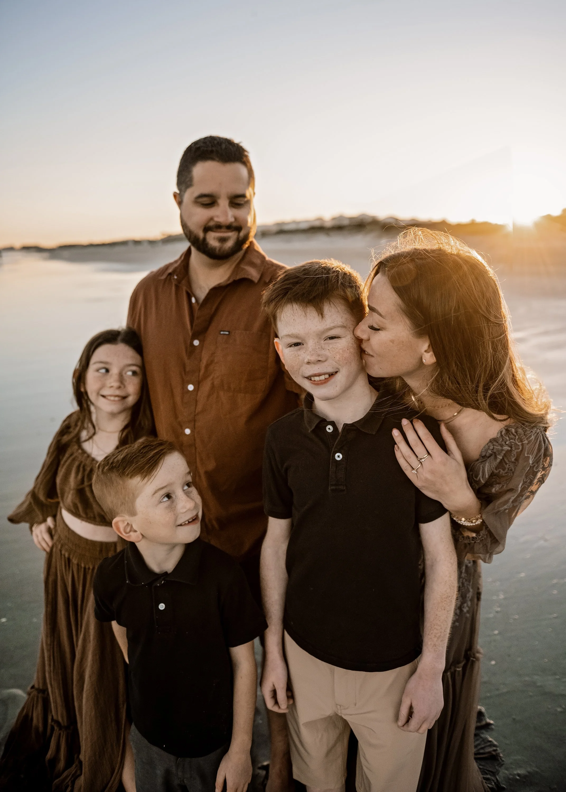 Anna Maria Island beach family photo at sunset