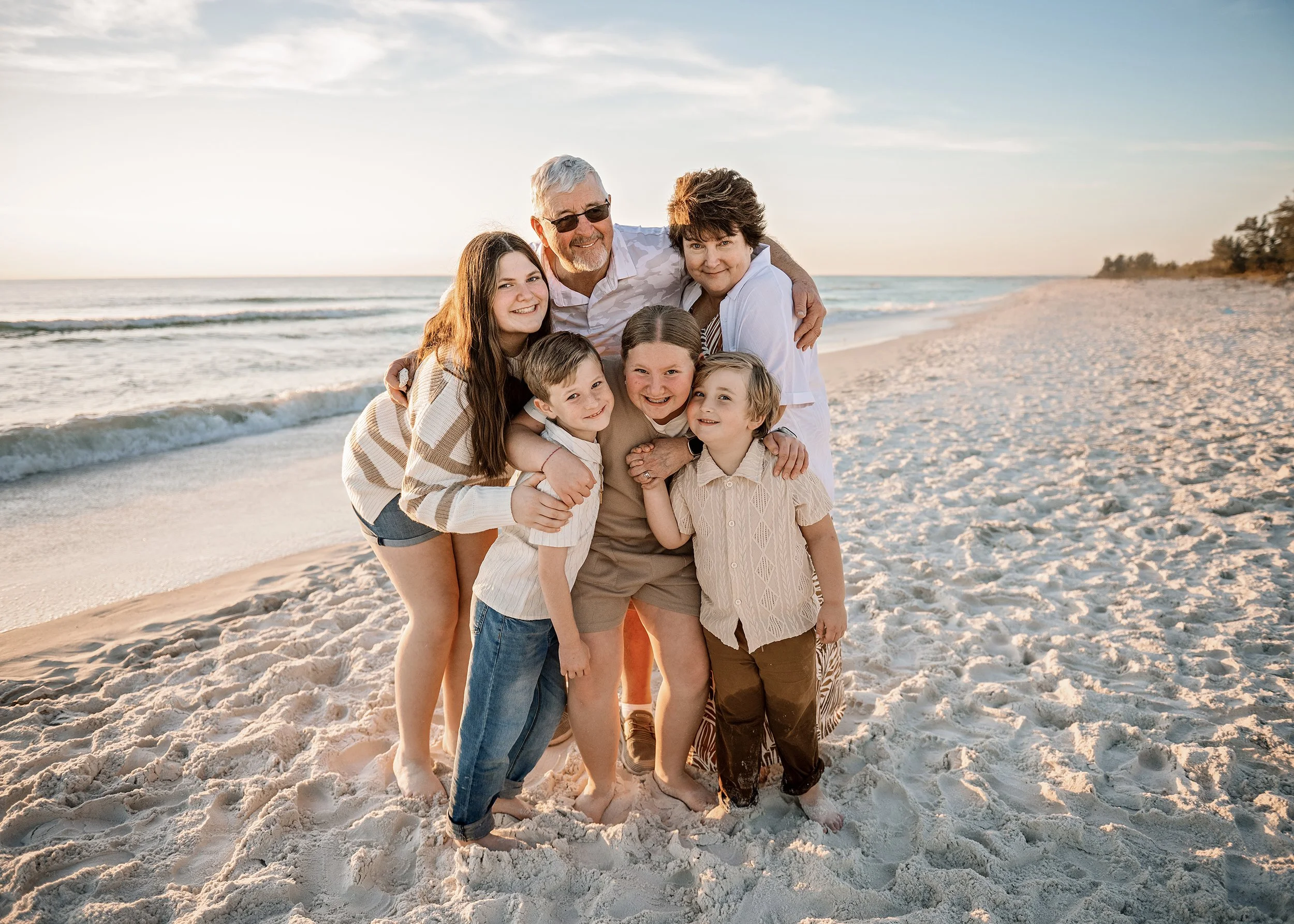 Extended family photos on Anna Maria Island, Florida