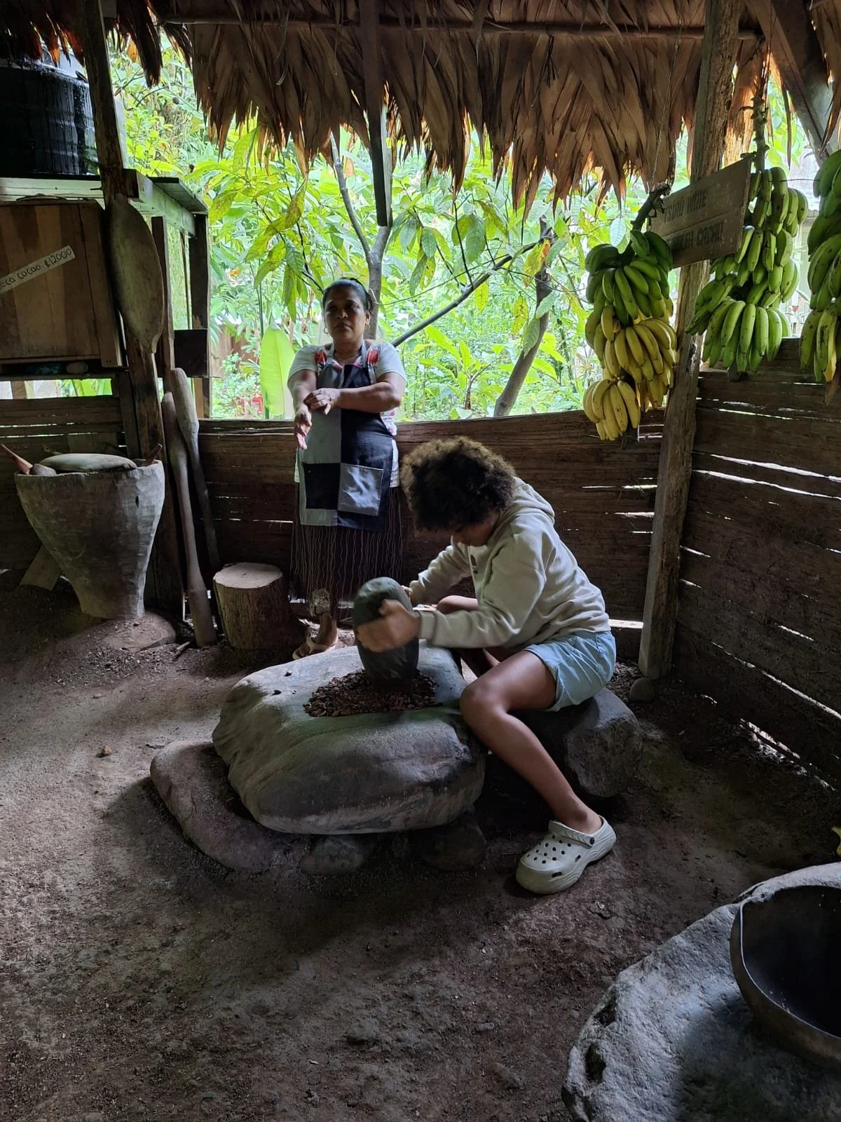 Child Grinding Cacao Costa Rica World School Hub