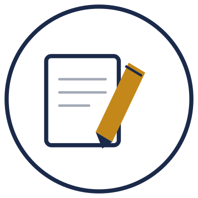 document with a gold pencil overlapping the corner