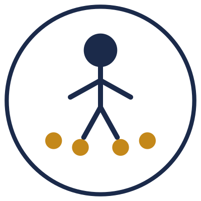 Facilitator presenting to a gold audience