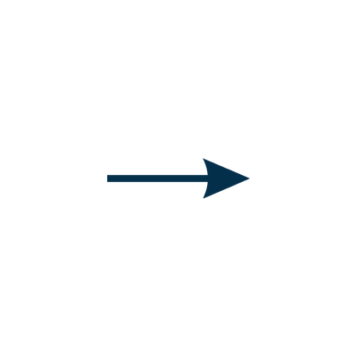 Black arrow pointing to the right with blue outline.