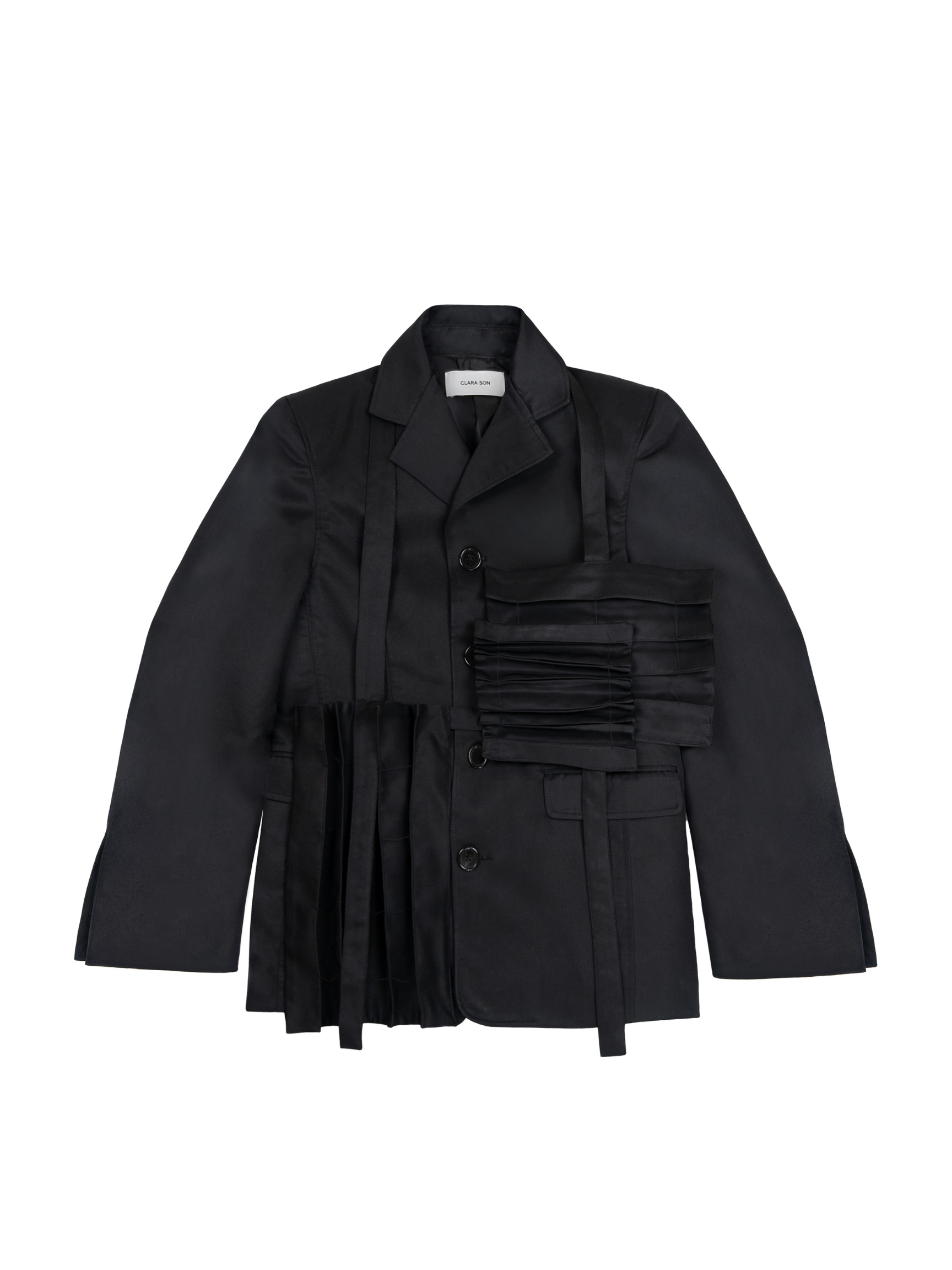 Suit Jacket With Blinds-Inspired Harness - Onyx