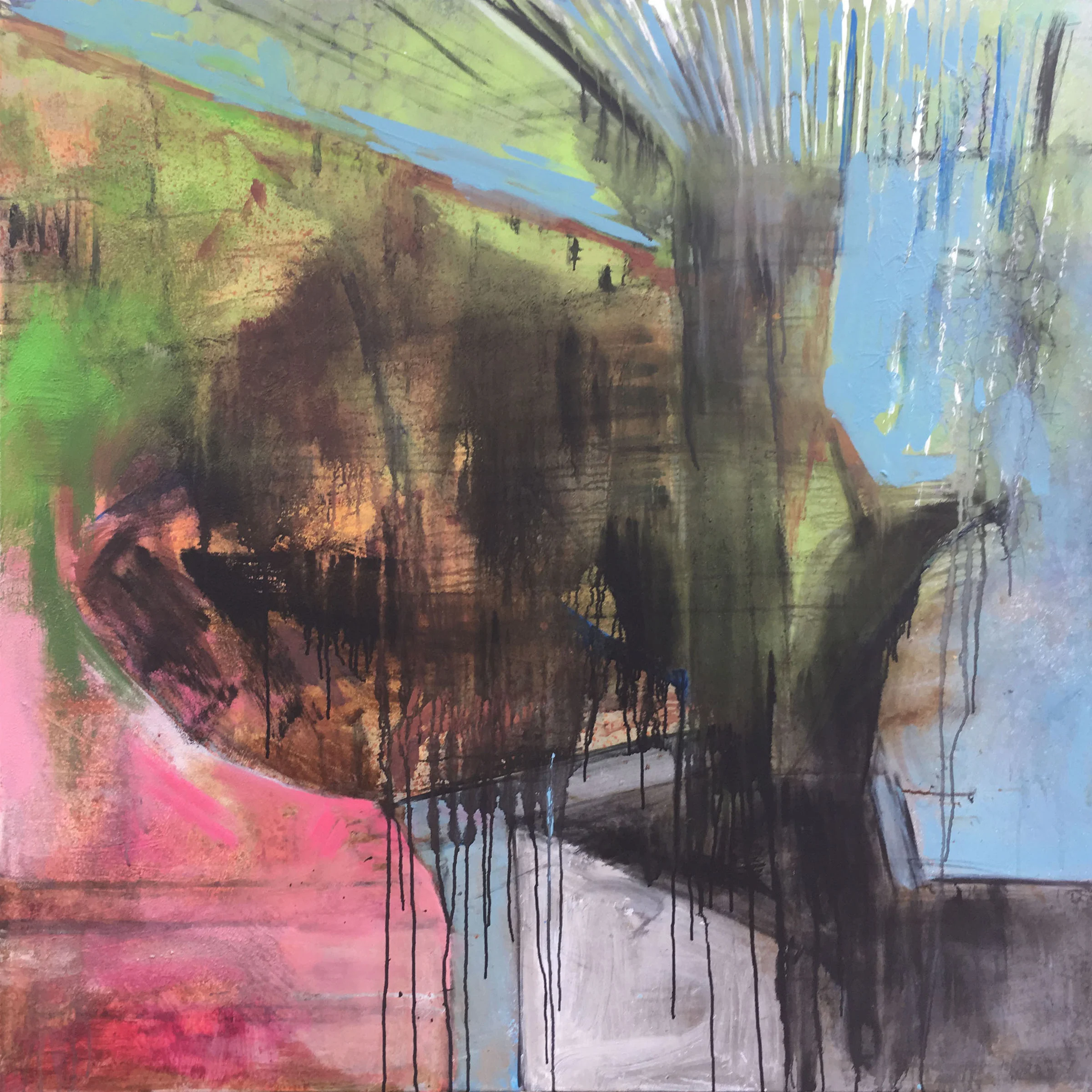 "Screaming at Speed" Mixed Media 2017